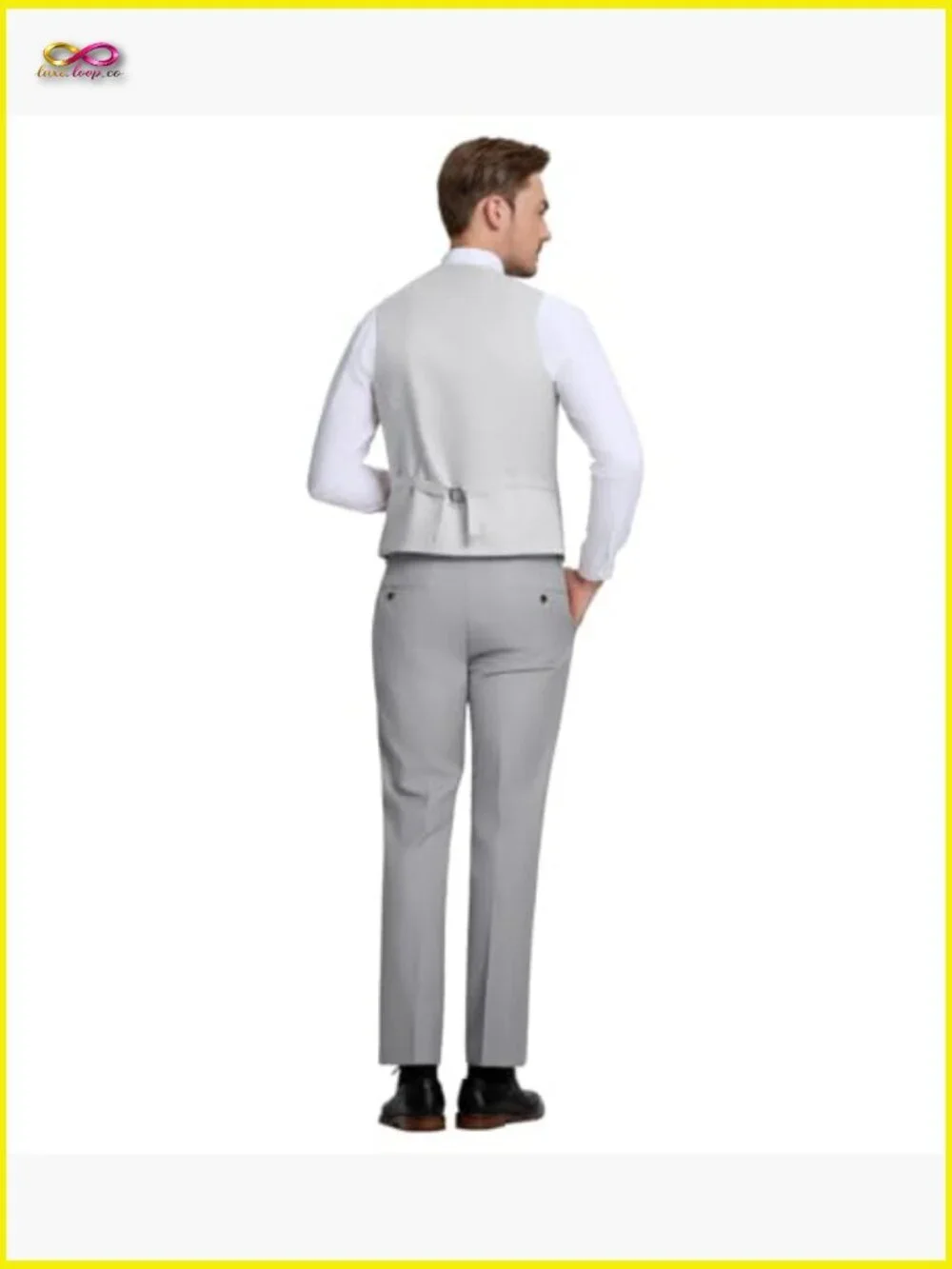 Slim Fit Suit Vest Pants Set Formal Classic Business Wedding Groomsmen